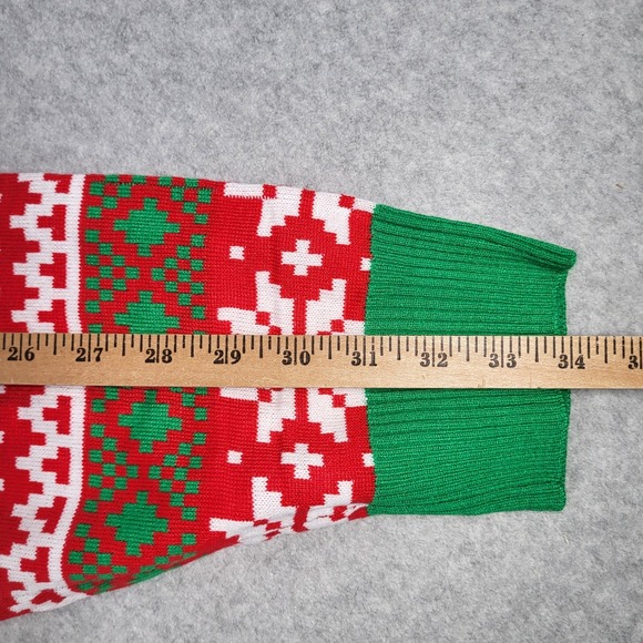 Homer Simpson Ugly Christmas Sweater NWOT Mens Large Crew Neck Red Green White - Picture 8 of 8